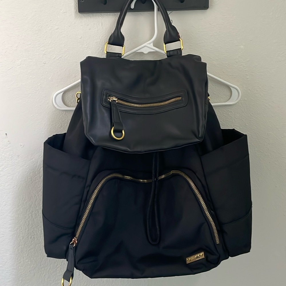 Skip Hop gold & black diaper bag